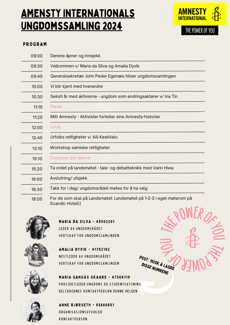 Program for ungdomssamlingen plakat